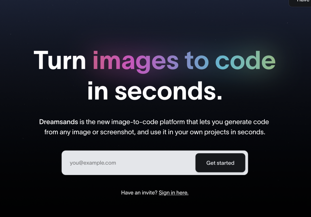 Dreamsands interface